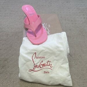 Christian Louboutin Pink Thong Sandals Heels